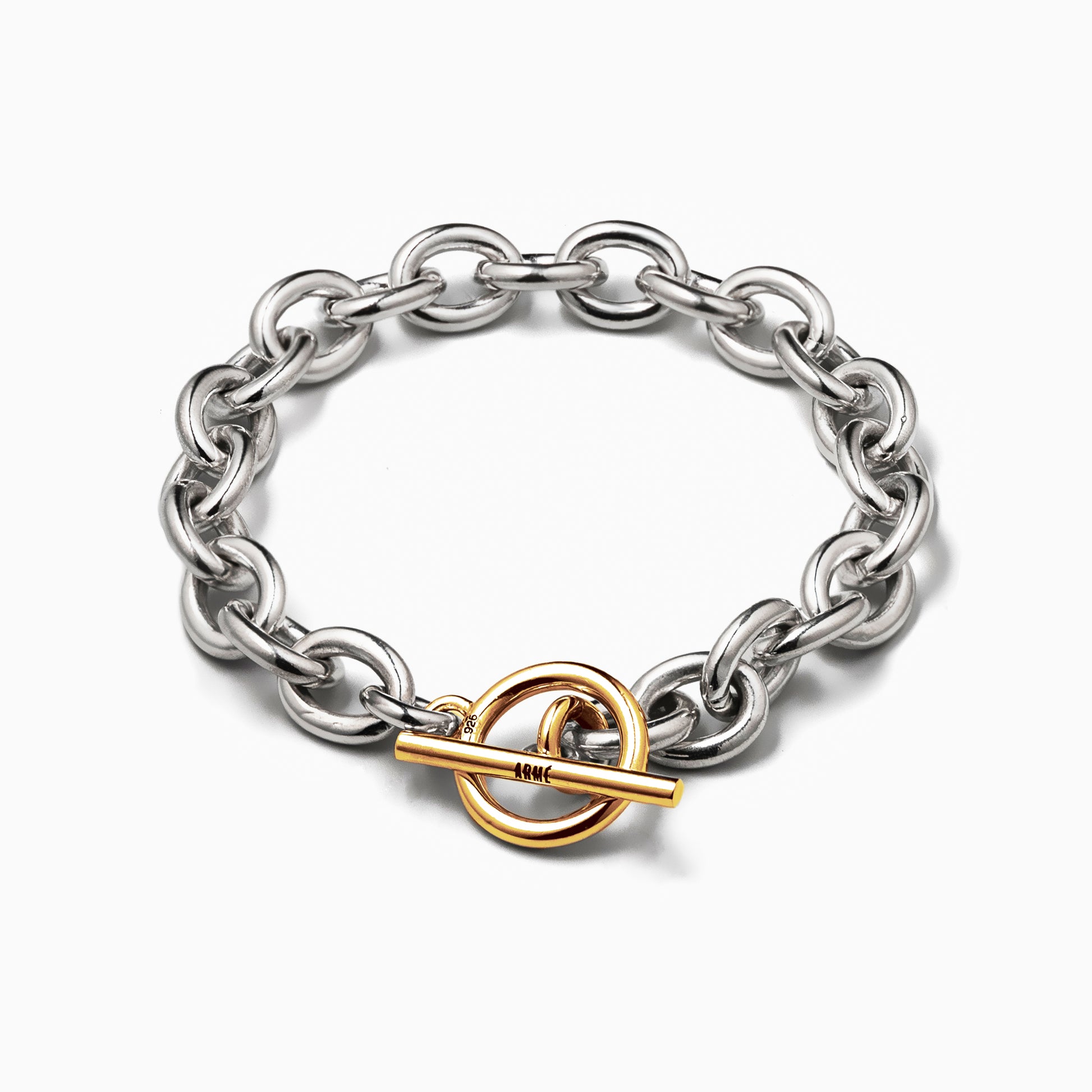 Oval Chain Bracelet Thick Two-tone