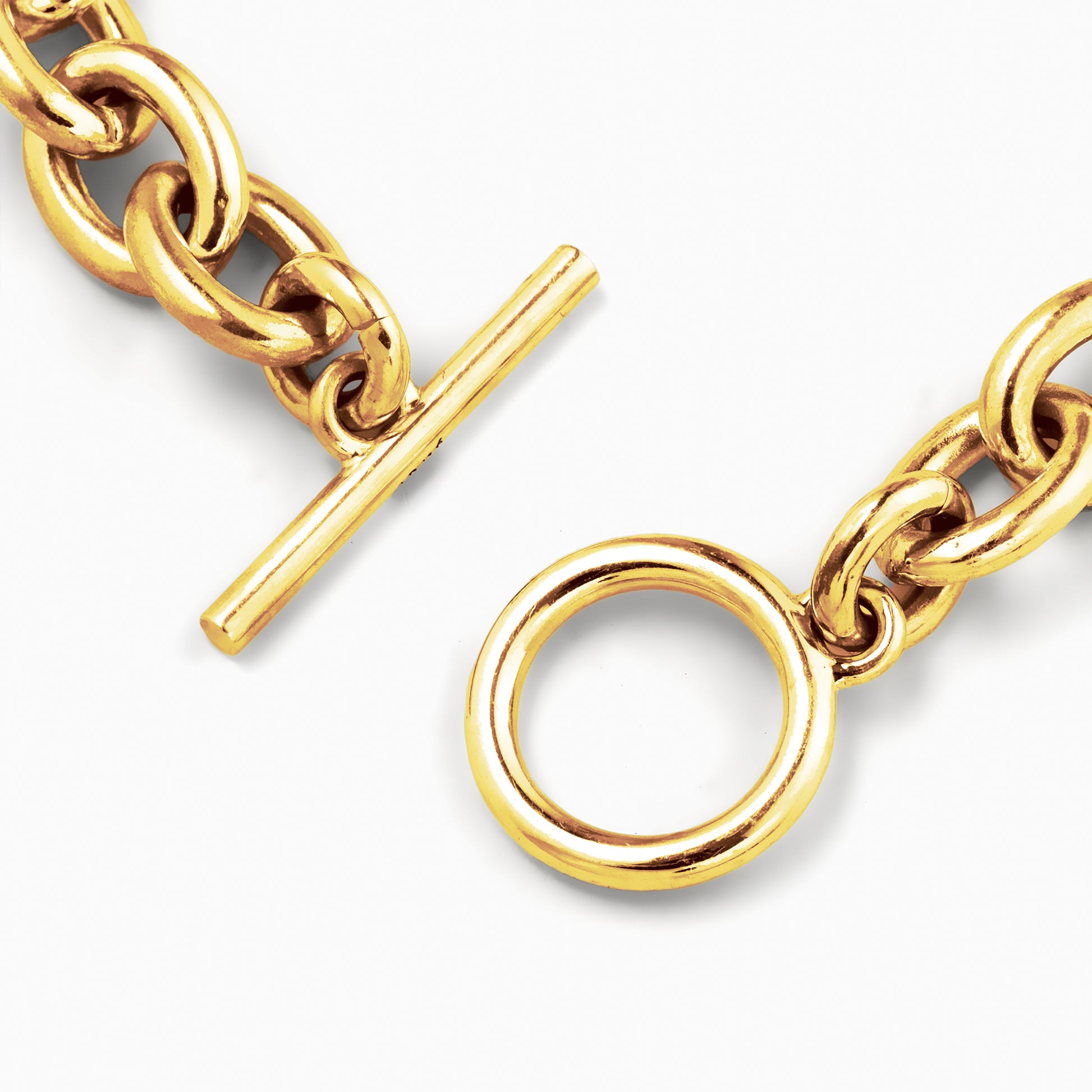 Oval Chain Bracelet Thick Gold