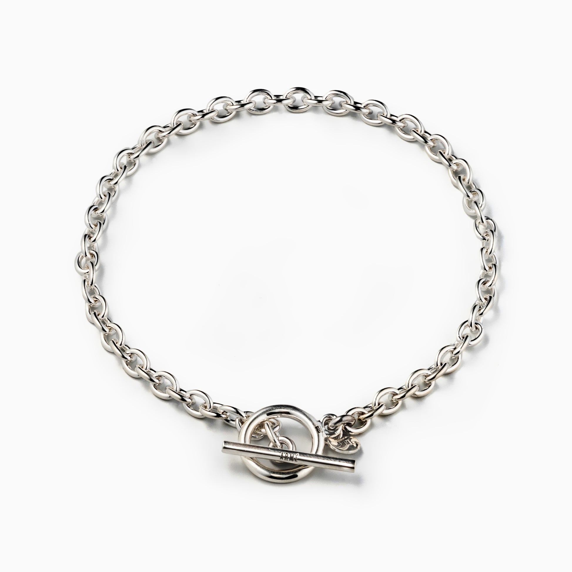 Oval Chain Bracelet Slim Silver