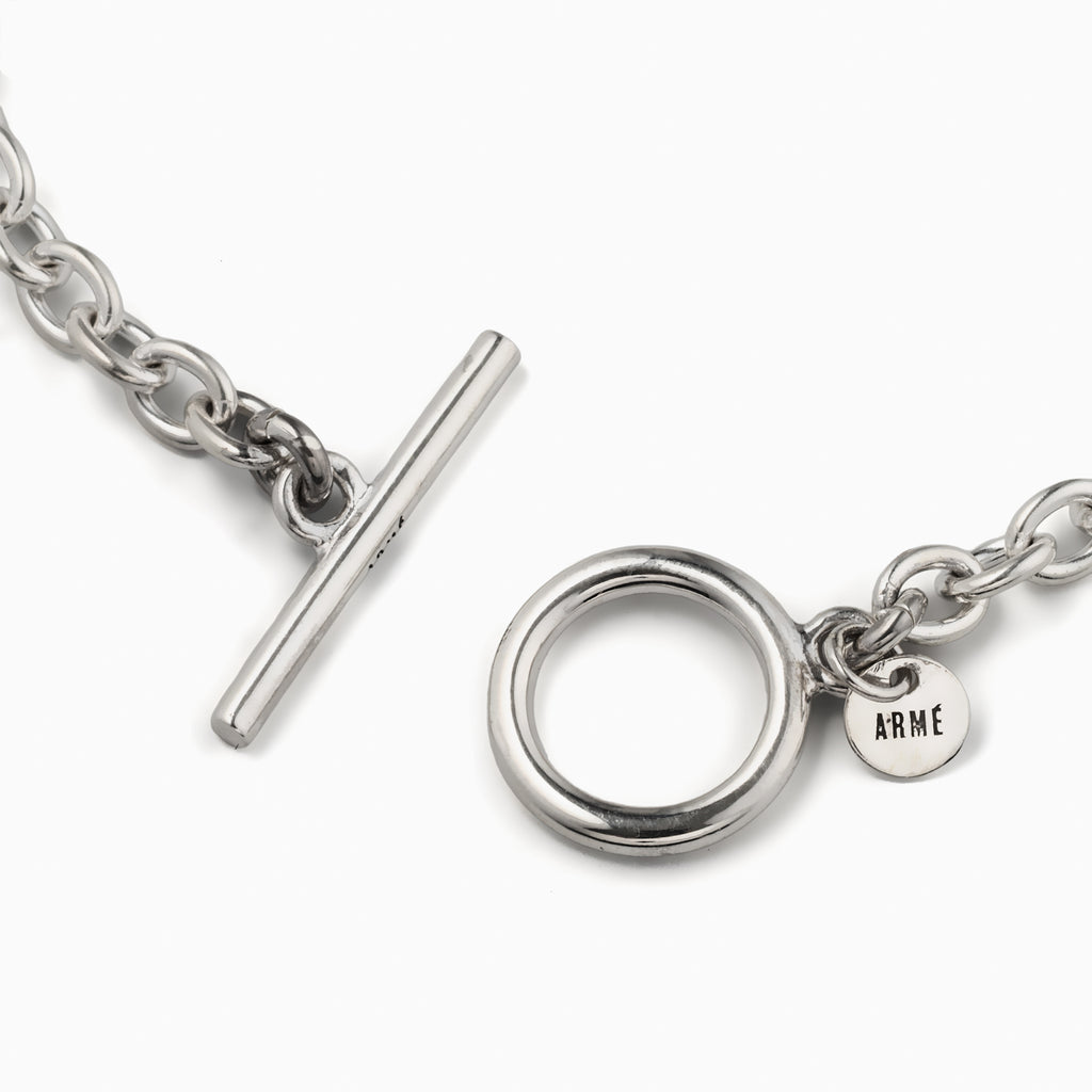 Oval Chain Bracelet Slim Silver