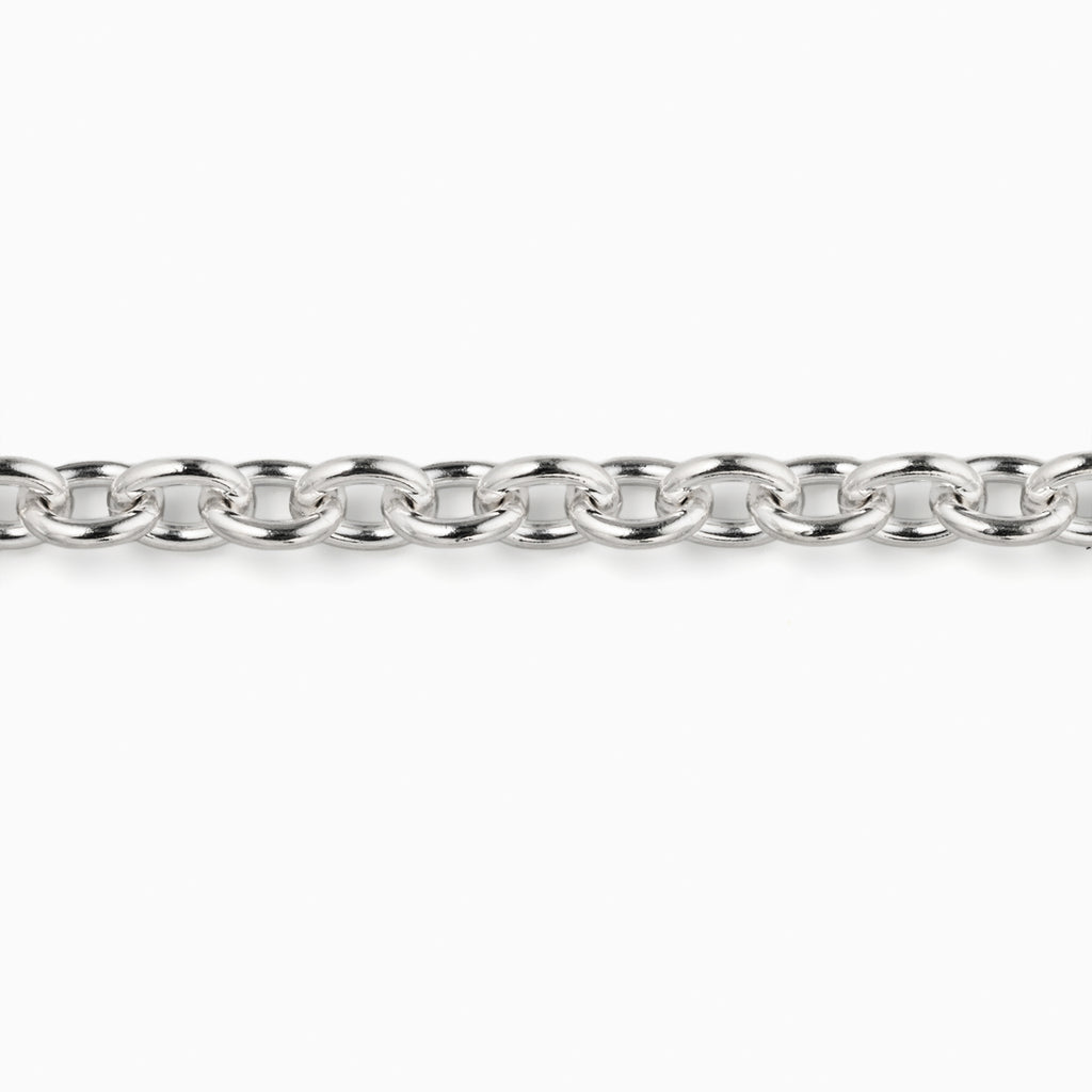 Oval Chain Bracelet Slim Silver