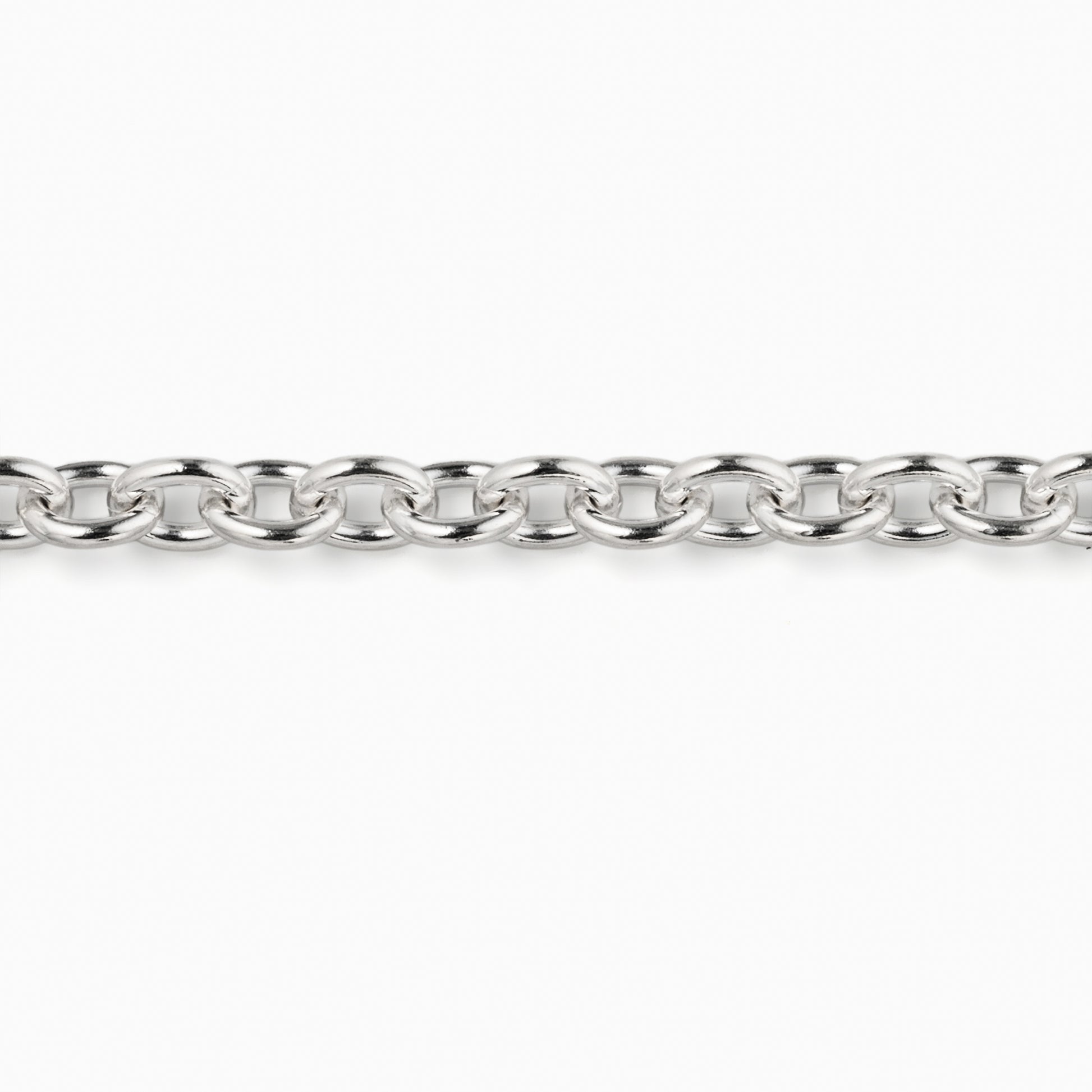 Oval Chain Bracelet Slim Silver
