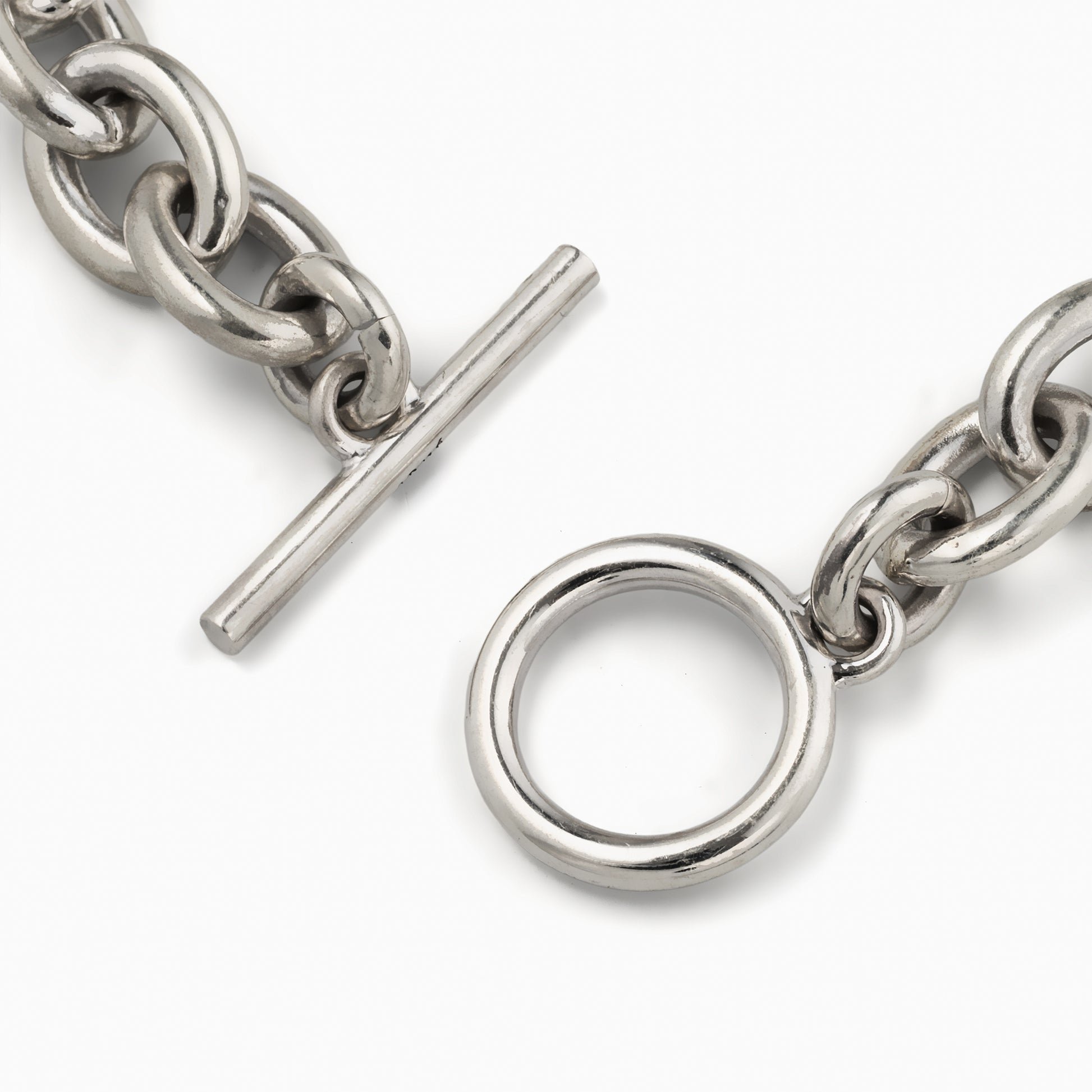 Oval Chain Bracelet Thick Silver