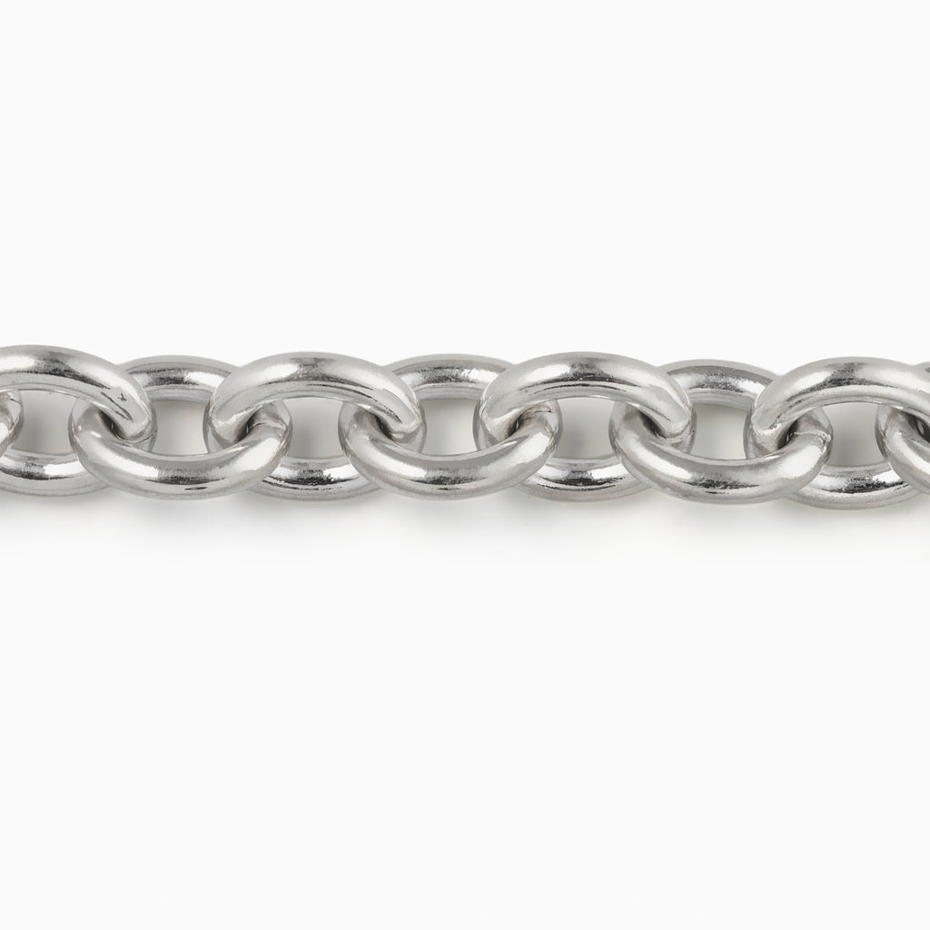 Oval Chain Bracelet Thick Silver