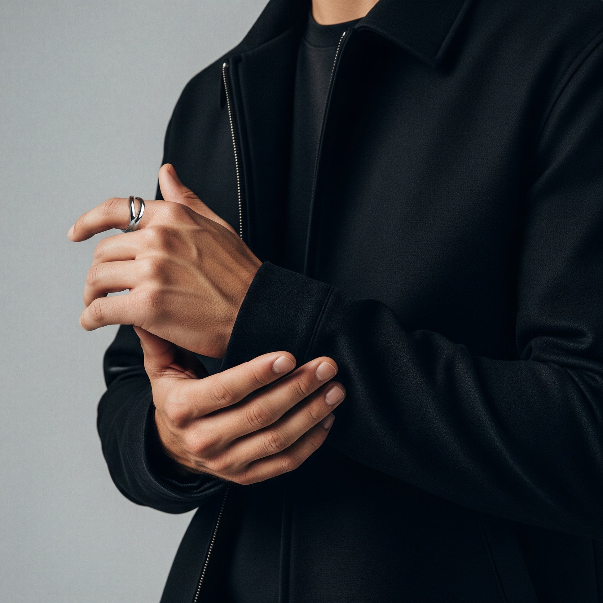 Curve D Ring Silver